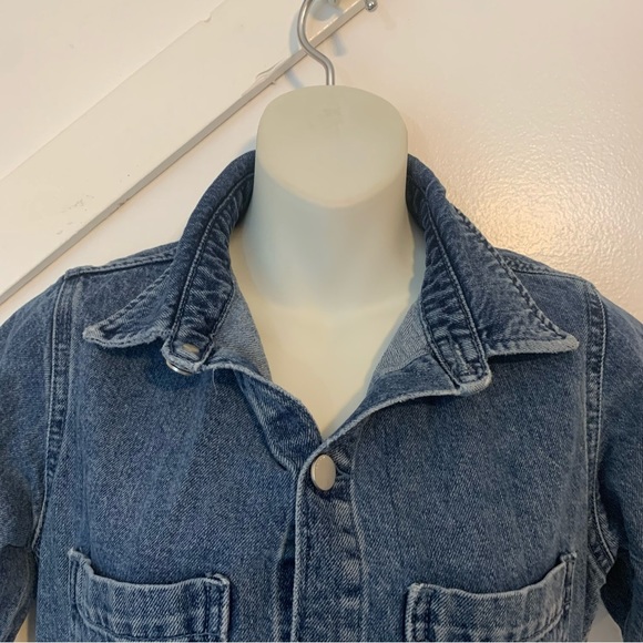 DL1961 Hannah Denim Straight Leg Button Front Short Sleeve Long Jumpsuit Sz XS - Picture 4 of 10